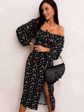 Side Split High Waist Long Dress Women Lace Up Off Shoulder Elegant Female Dresses 2022 Summer Beach Party Lady