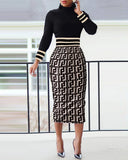 Independent Station Autumn Fashion Printing New Style Dress Women's