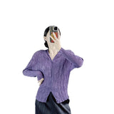 Folded Niche Design Lazy Wind Coat Women's Summer New Air Conditioning Pure Color Thin Zipper