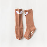 Pair 0 to 24M Cute Fox Baby Sock Non Slip With Grips Cotton Long Socks For Infant Girls Boys Newborn Knee High Socks