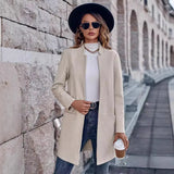 Winter New 2025 Women's Fashion Cardigan Standing Collar Solid Color Versatile Medium
