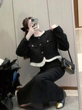 Summer Fashion Elegant Two Piece Skirt Set Women Designer Button Pleated Y2K Skirt Suit Female Casual Korean Mini Skirt
