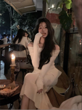 Knitted Suit Top Skirts for Women 2023 Autumn New Elegant Fashion Slim Long Sleeve Casual 2 Piece Set Y2k Female