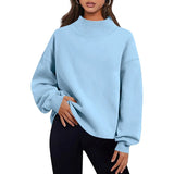 Fashion Casual Velvet Dress Women's Thick Half-High Collar Loose Women's Clothing In Autumn And Winter
