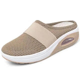 Size Mesh Slippers Women's Shoes Summer Semi-Slippers Air Cushion Leisure Sports Shoes Fly-Woven Mesh Breathable Women's