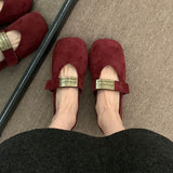 Spring And Autumn 2025 New Retro-Sensitive Red Single Shoe Fashion Korean Version Of The Flat Design Mary Precious