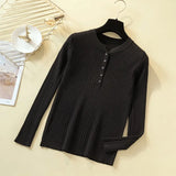 Button Sweater Women Basic Slim Knitted Pullover Women Sweaters Pullovers Jumper Autumn Winter Korean Style Women
