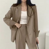 Zingj And Autumn New Blazer Female British Wind Casual Versatile Blue Small Medium Long Suit