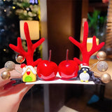 Women Girls Cartoon Christmas Antlers Hairpins New Year Sweet Hair Decorate Barrettes Hair Clips Novelty Hair