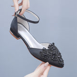 And Summer 2 Cm Flat Hedley Casual Sharp In The Hollow Sandals Square With Shallow Mouth Water Drill Buckle Bridal Shoes Wedding
