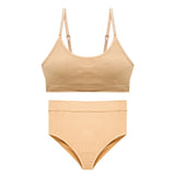 Seamless Tanks Tops Bras Set Female Underwear Wireless Bra Crop Top Women High Waist Underpants Soft Bralette