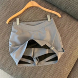 Women Trendy Leisure All-match Mini High Waist Youth A-line Elegant Daily Folds Summer Breathable Simple Solid Slim