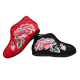 Zingj Cotton Shoes Women's Cotton Shoes With Velvet And Thick Canvas Embroidered Flat Soft Sole Cloth
