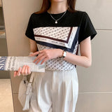 Sleeve T-Shirt Women's Summer Dress 2025 New Fashionable White Chiffon Shirt Small T Loose Shirt