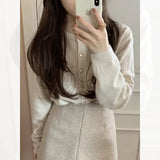 Knitted Heart Buttoned Cardigan- Outfit