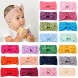 New Cotton Solid Baby Headband For Cute Girls Kid Wide Bow Knot Turban Elastic Hairbands Handmade Headwear Hair