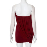 Burgundy Strapless Draped Mini Dress- Outfit