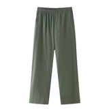 Women's 2025 New Double Flamingo Comfortable Linen And Suit Dress + Pants Set