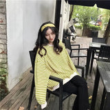 Striped Tee Ladies Hip Hop Fall oversized T-shirt Streetwear Top Harajuku Punk Loose y2k top women striped sleeves
