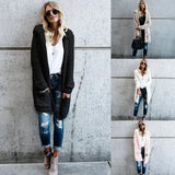 2020 Autumn Winter Fashion Hooded Women's Jackets Casual Loose Solid Plush Long Sleeve Pocket Ladies Long Jackets