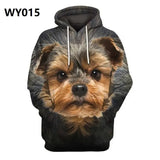 Autumn Mens Hoodies with Cap 3D Digital Dog Pet Print Long Full Sleeves Casual Hip Hop Counple Women Clothes Front