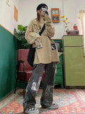 Women Loose Vintage Pants Girl Fashion Harajuku Baggy Jeans Casual Funny Clothing Ins Gothic Trousers Summer Straight