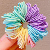 New Girls Candy Colors Nylon Basic Elastic Hair Bands Kids Rubber Bands Headband Scrunchie Fashion Hair