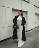 Knitted Turtleneck Pleated Tank Maxi Dress- Outfit