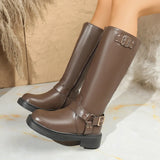 British Autumn And Winter Smoke Cane Women's Boots Are Thick And High And Knight Boots Temperament