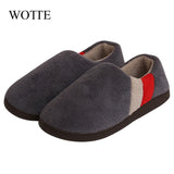 Slippers Home Memory foam Winter Short Plush Indoor Slippers Male Comfy Flock Non-slip House Shoes For Men Big size