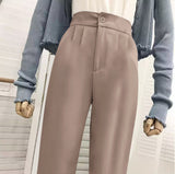 Zingj Sense Wide Leg Pants Female 2024 New Spring And Autumn Thin High Waist Black Suit Pants Loose Straight Leg Casual