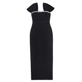 Design-Sensitive Dress Women's 2025 Spring New Fashion Water Drill Splicing High-End Sense Of The Body Bag