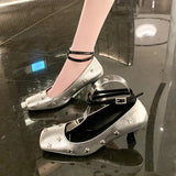 Women's Shoes 2025 New Shallow Mouth Square Head Kitten Heel Single Shoe