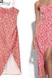 Floral Corset Dress Woman Red Slip Long Dress Women Summer Elegant Party Dresses For Women 2023 Backless Evening