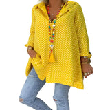 Summer Women Blouses Long New Boho Dot Long Sleeve Loose Lady Fashion Casual Blouse Shirts Top Blusas Mujer de