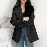 Zingj Suit Jacket Female 2024 Spring And Autumn New Korean Version Loose Students Long Jacket Casual Small Suit