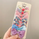Grosgrain Ribbon Unicorn Printed Bowknot Hair Clips For Cute Girls Handmade Barrettes Hairpins Kids Hair
