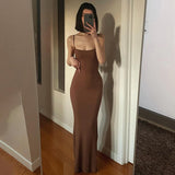 Slip Sleeveless Backless Maxi Dress Women 2022 Y2k Summer Bodycon Elegant Sexy Outfits Ladies Birthday Party Club