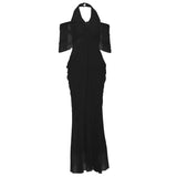Summer Fashion Trend Women's New V-Necked Bare Back Mesh Splicing Body And Hip