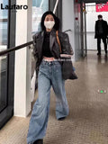 Autumn Oversized Crocodile Print Faux Leather Blazer Jacket Women Shoulder Pads Long Sleeve Loose Casual Korean