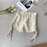 Ulzzang drawstring shorts women solid high waist punk y2k elastic summer shorts sexy casual fashion kpop harajuku