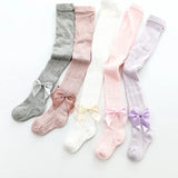 to 6 Years Summer Knitted Mesh Pantyhose For Princess Ultrathin Breathable Large Bowknot Tights For Girls Cotton Kids