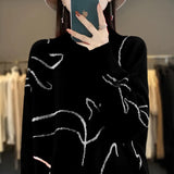Zingj Turtleneck Sweater Female Thick Short Red This Year Christmas New Year Bottom Shirt Inside And Outside Wear Sweater-Outfit