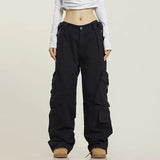 Zingj Design Sense Multi-Pocket Floor Cargo Pants Men And Women Loose Casual Versatile Wide Leg Pants Drop Feeling