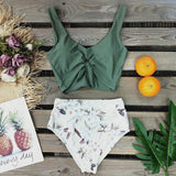Waist Bikini Set 2020 Sexy Front Bow Swimwear Women Swimsuit Summer Beach wear Vacation Bathing Suit biquini