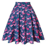 Women's Runway Cotton Retro Vintage Skirt Black Faldas High Waist A Line Rockabilly Jupe 50s Swing Umbrella Skirts Pin Up