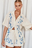 Zingj Spring And Summer New 3D Stereo Embroidery Comfortable Casual Shirt Short