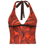 Summer Backless Halter Tanks Camis Top 90s Wave Printed Sleeveless Crop Tops Tees V Neck Sexy Camisole Vest