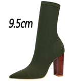 Shoes Women Boots Fashion Ankle Boots Pointed Toe Stretch Boots Autumn Stiletto Socks Boots High Heels Ladies Shoes