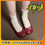 Fairy Sweet Cool Design Mary Treasure Shoes 2025 New Net Red Bow Outside Wearing Round Head Single